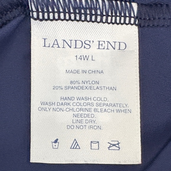 Lands End Tankini and Navy Patterned High Waisted Women's Swim Skirt Plus 14W L - Picture 3 of 12